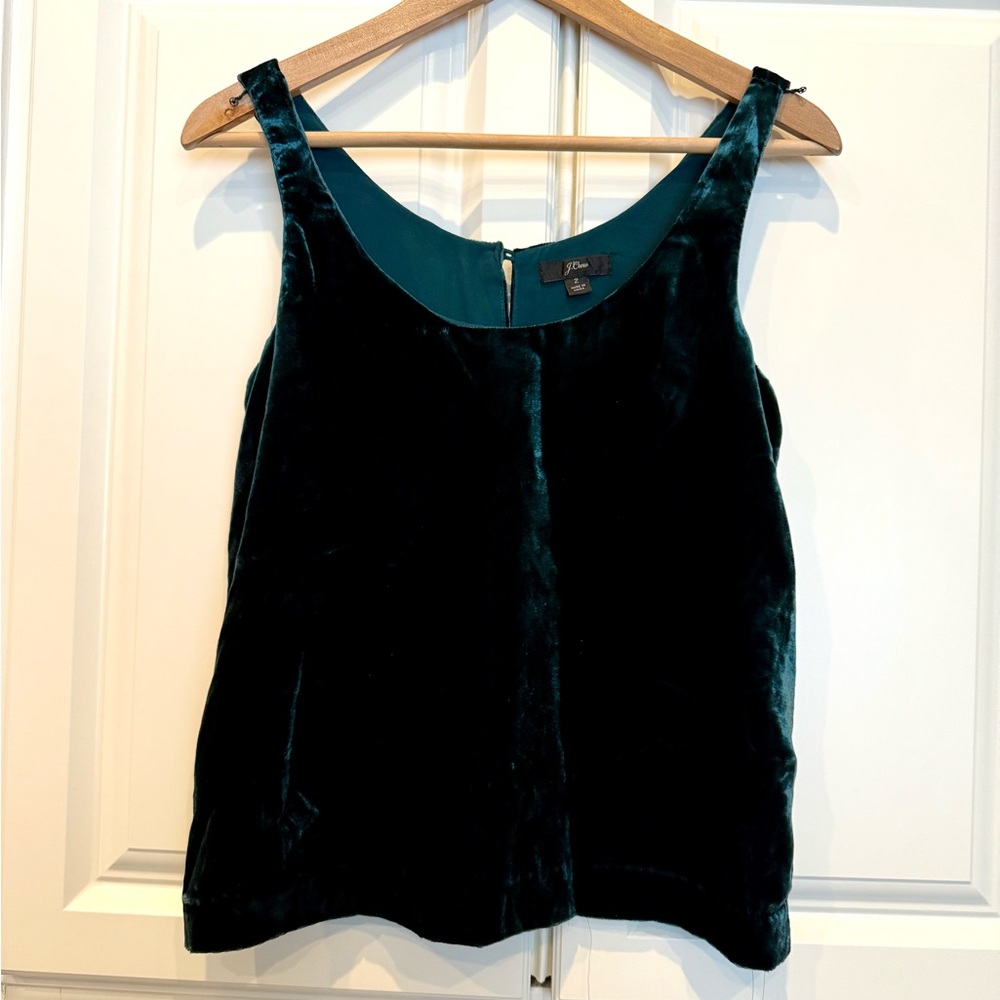 J.Crew Emerald Velvet Tank Top